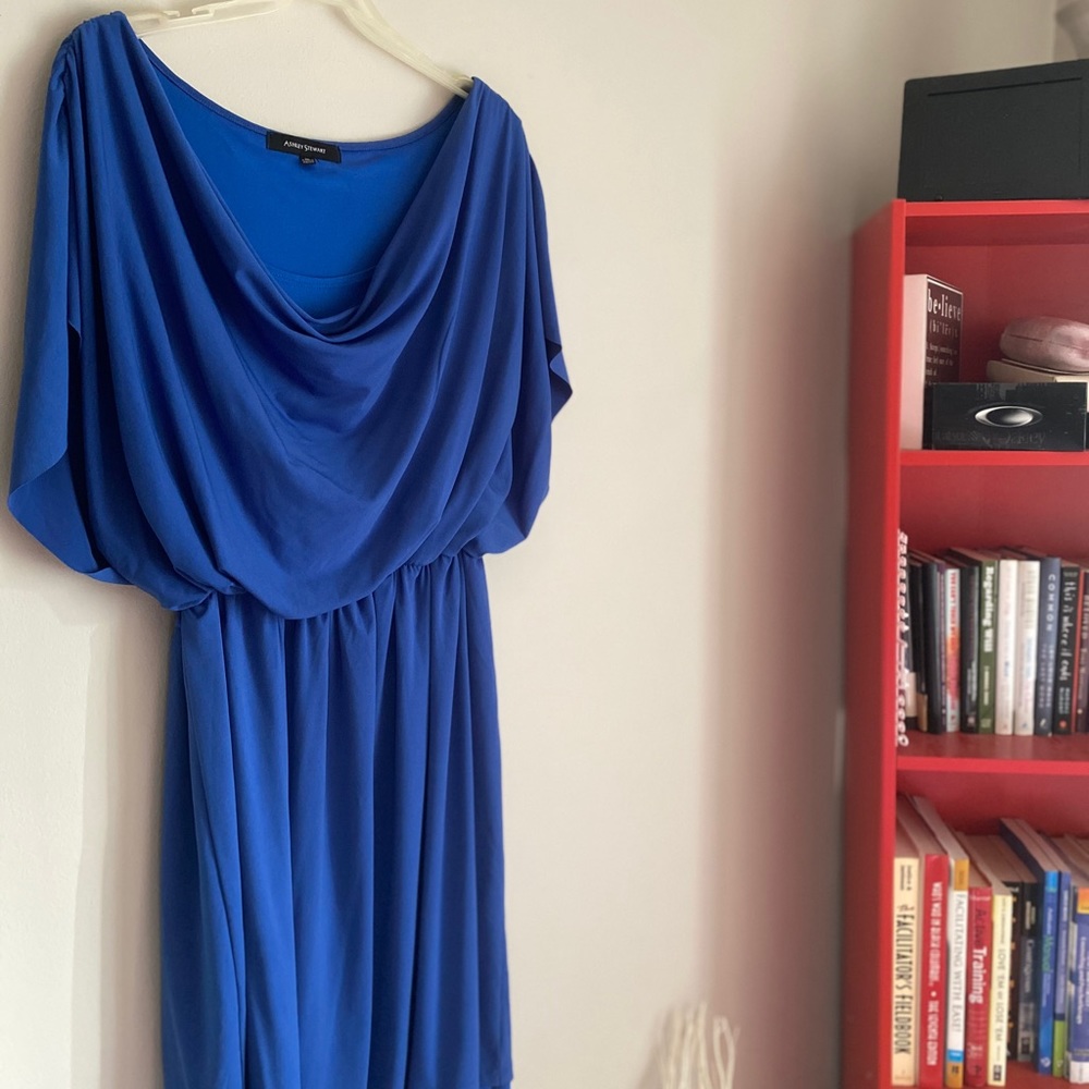 Cow-neck Flowy Ashley Stewart Cocktail Dress